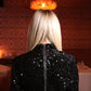 Black sequins high neck top