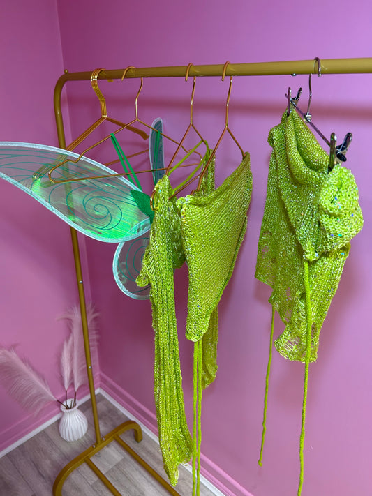 Green fairy wings