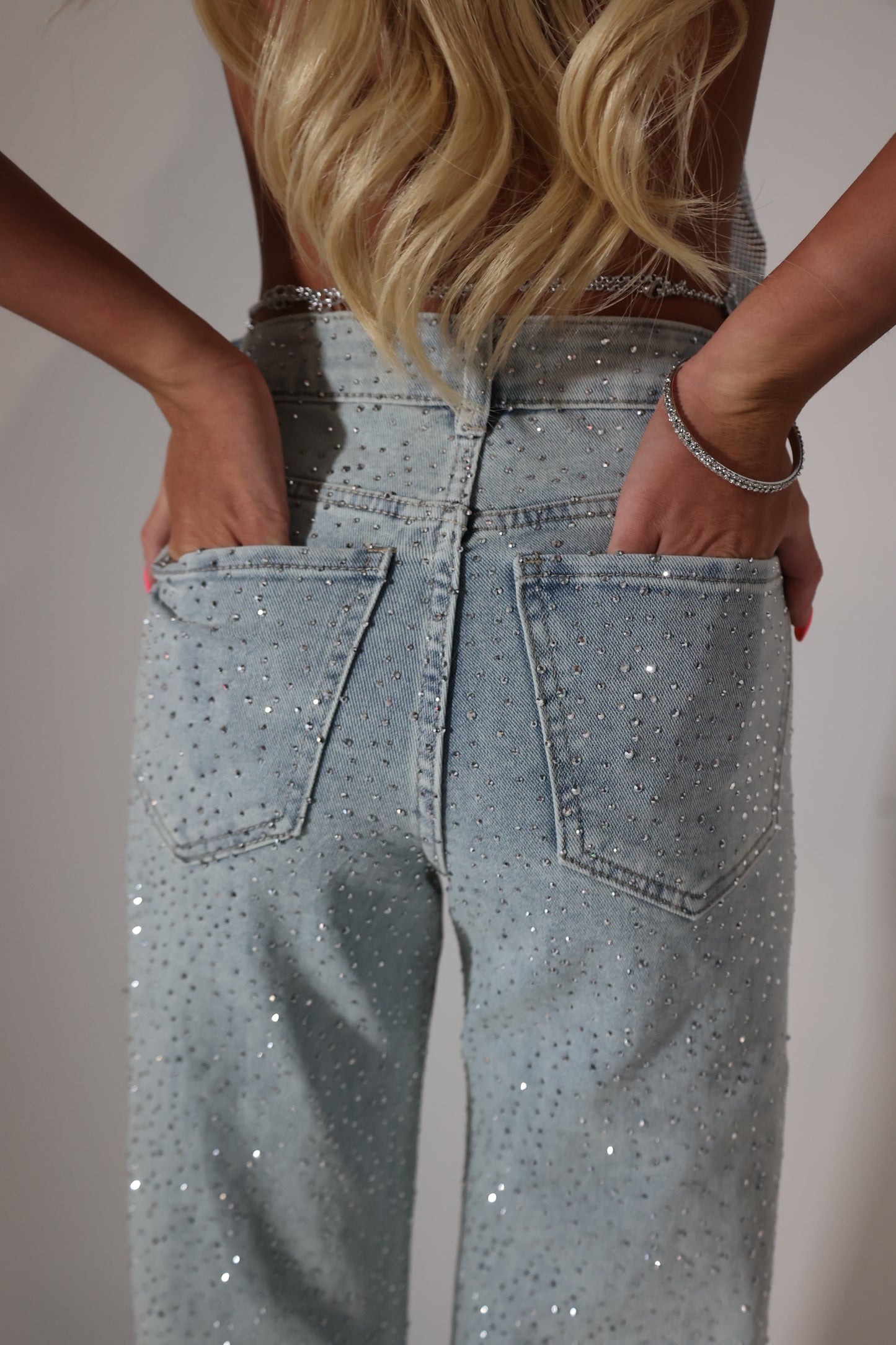 Diamond embellished jeans