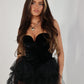 Black tulle bandeau dress