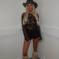 Black crochet playsuit