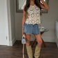 Denim Fit And Flare Mini Skirt (built in shorts)