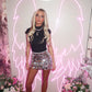 Disc silver sequins skirt