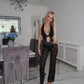 Black lace cut out jumpsuit