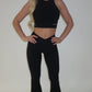 GYM GIRL ERA EXCLUSIVE Black sculpt V waist flared bottoms