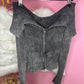 Bardot ribbed zip up cardigan