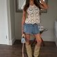 Crochet shimmer top