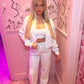 Grey plush wide leg tracksuit