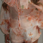 Floral Print Blouse And Shorts Set With Neckerchief