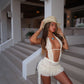LIMITED EDITION HAND MADE AND DESIGNED IN HOUSE: Ivory lace lily dress