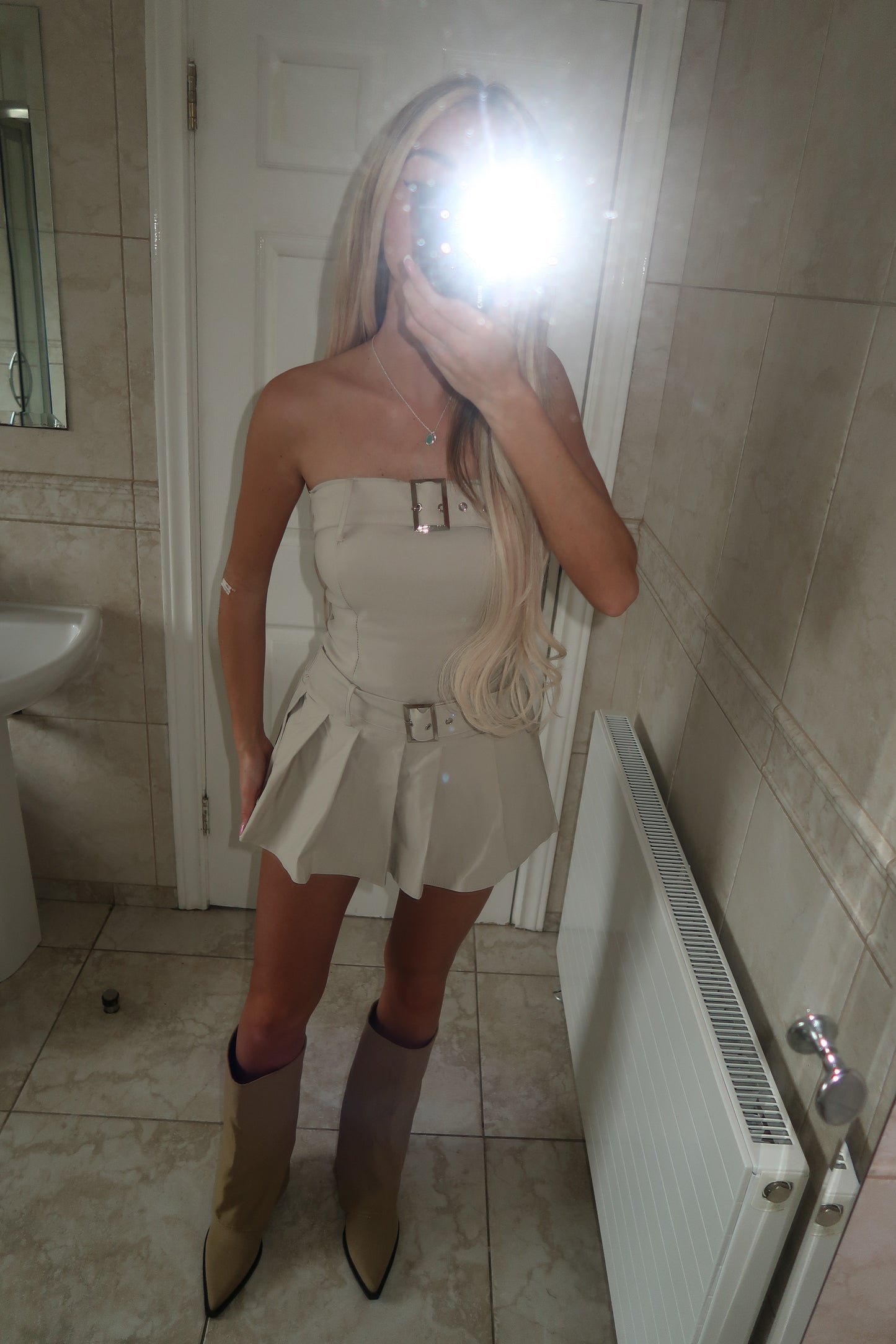 Belted Pleated Cargo Playsuit