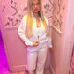 Grey plush wide leg tracksuit