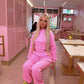 Pink 3 piece tracksuit and corset top