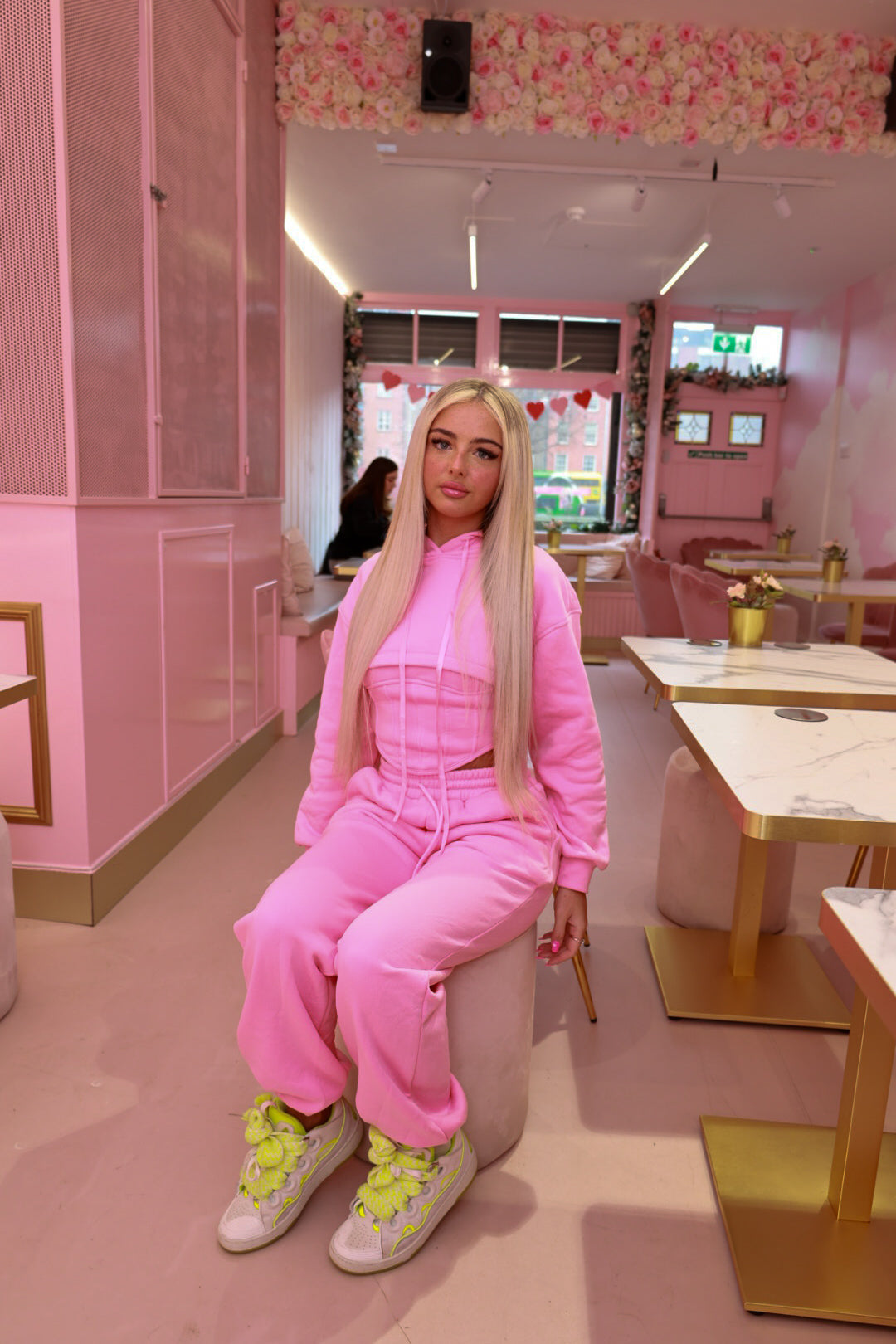 Pink 3 piece tracksuit and corset top