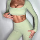 GYM GIRL ERA EXCLUSIVE Olive Sculpt square neck top