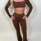 GYM GIRL ERA EXCLUSIVE chocolate brown sculpt flared bottoms