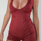 Burgundy playsuit