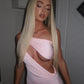 LIMITED EDITION HANDMADE & DESIGNED IN HOUSE: pink slinky ‘Robyn’ midi dress