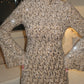Cream flared sleeve sequins dress
