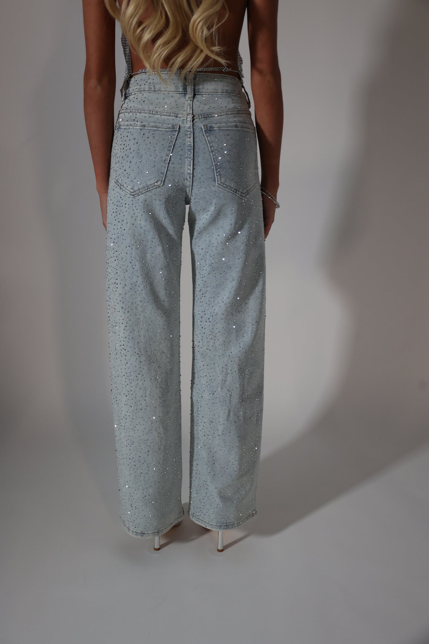 Diamond embellished jeans