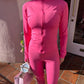 Pink Zip up jacket and leggings set