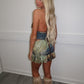 Beaded crochet top and slinky skirt set