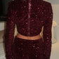 Burgundy sequins shorts