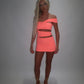 LIMITED EDITION HAND MADE AND DESIGNED IN HOUSE: ‘Aries’ coral cut out dress
