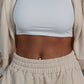 Beige iconic zip up hoodie