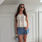 Denim Fit And Flare Mini Skirt (built in shorts)