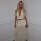 Ivory top and split skirt set