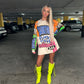 Graffiti over sized jumper dress