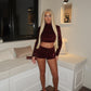 Burgundy sequins shorts