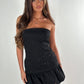 Black sparkle puff dress