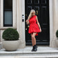 LIMITED EDITION HANDMADE & DESIGNED IN HOUSE: red puff bow dress