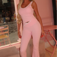 Pink v waist gym co-ord