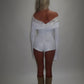 LIMITED EDITION HAND MADE AND DESIGNED IN HOUSE: ‘Angel’ white playsuit