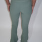GYM GIRL ERA EXCLUSIVE Sage green sculpt V waist flared bottoms