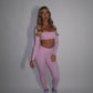 GYM GIRL ERA EXCLUSIVE Pink Sculpt square neck top