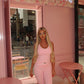 Pink v waist gym co-ord