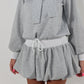 Grey bow blouse and puff ball skirt set