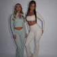 GYM GIRL ERA EXCLUSIVE Sculpt Cream square neck top