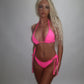LIMITED EDITION HAND MADE AND DESIGNED IN HOUSE: Pink bow trim bikini
