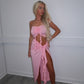 Pink floral skirt set