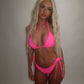 LIMITED EDITION HAND MADE AND DESIGNED IN HOUSE: Pink bow trim bikini