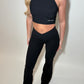 GYM GIRL ERA EXCLUSIVE Black sculpt V waist flared bottoms
