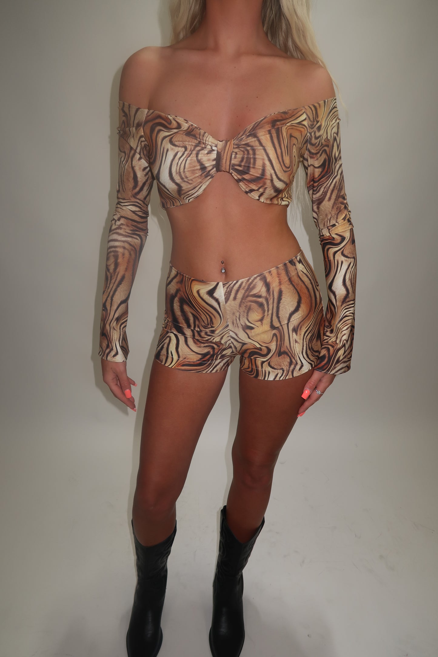 LIMITED EDITION HAND MADE AND DESIGNED IN HOUSE: ‘Melody’ top and shorts co-ord
