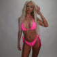 LIMITED EDITION HAND MADE AND DESIGNED IN HOUSE: Pink bow trim bikini