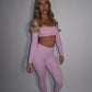 GYM GIRL ERA EXCLUSIVE Pink Sculpt square neck top