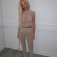 Gold mesh top and ruched bottoms co-ord